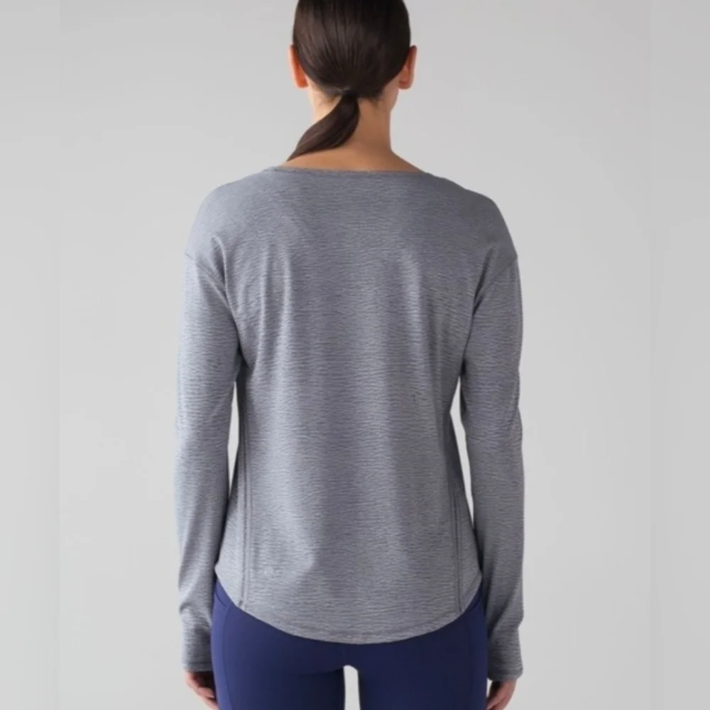 Lululemon Lost In Pace Long Sleeve - Sheer Luon Pebble Jacquard Grey Size 8